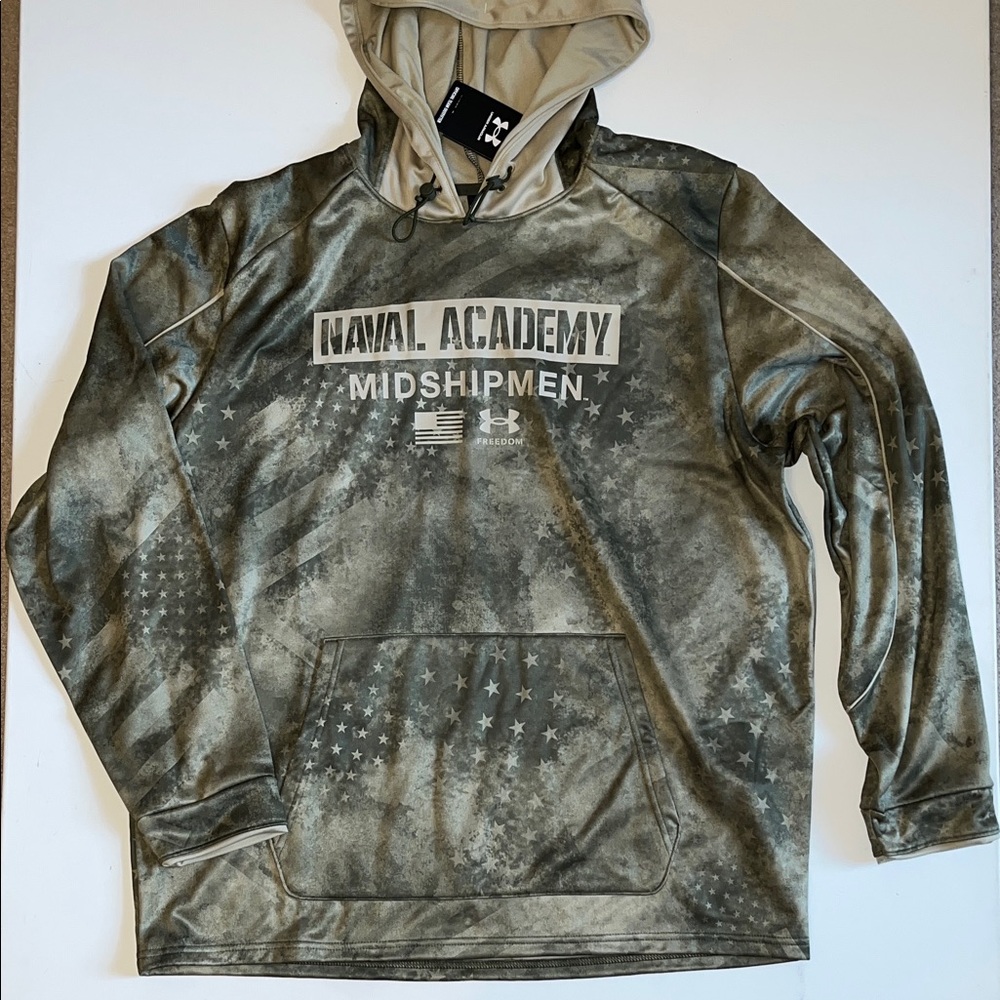 Under Armour Navy Midshipmen hoodie Mens 2XL Camo Freedom Naval Academy XXL $120